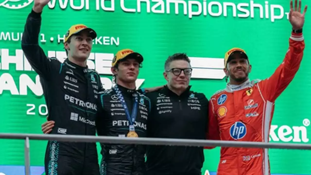 Formula 1: Antonelli wins Chinese GP; Hamilton celebrates first podium with Ferrari