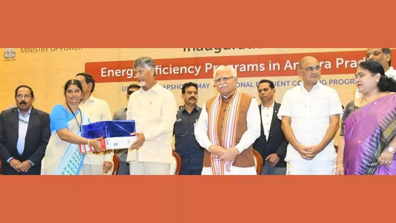 Honble Chief Minister Shri. N. Chandra Babu Naidu in the presence of Union Minister of Power, Housing & Urban affairs Shri Manohar Lal has distributed Star Rated Energy Efficiency Appliances to the Beneficiaries in Vijayawada Honble Chief Minister Shri. N. Chandra Babu Naidu in the presence of Union Minister of Power, Housing & Urban affairs Shri Manohar Lal has distributed Star Rated Energy Efficiency Appliances to the Beneficiaries in Vijayawada