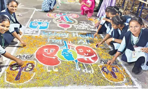 Rangoli designs to promote kidney health