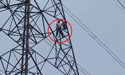Raipur Man Climbs High-Tension Tower Over Land Encroachment Dispute