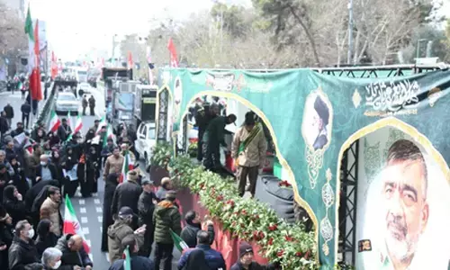 Iran holds funeral for sunk frigates crew, top security official, Basij force commander