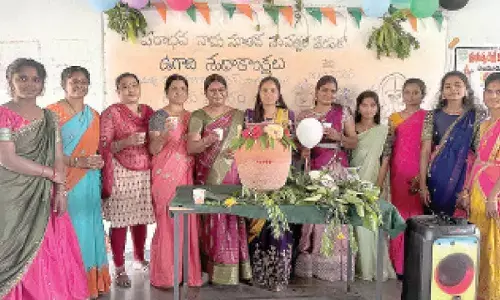 Ugadi celebrated with joy and traditional fervour at college
