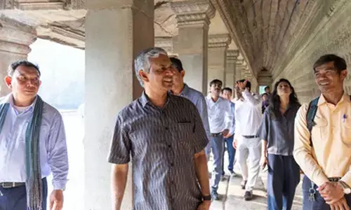MEA Secretary P Kumaran visits Ta Prohm Temple and Angkor Wat Temple in Cambodia
