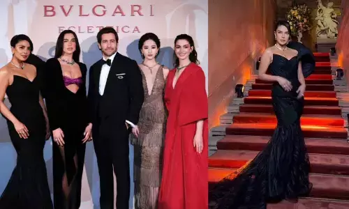 Priyanka Chopra Turns Heads in Sculptural Black at Bulgari Milan Event