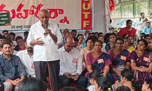 Teachers and Staff Demand Minimum Wages, Stage Maha Dharna at Indira Park