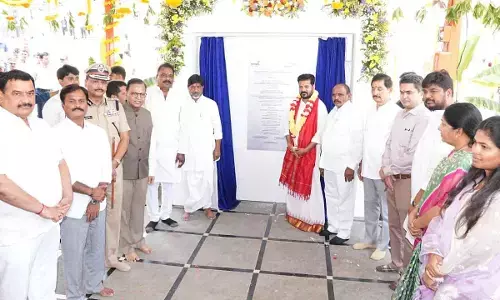 CM Revanth Reddy lays stone for Omkareshwara Temple project