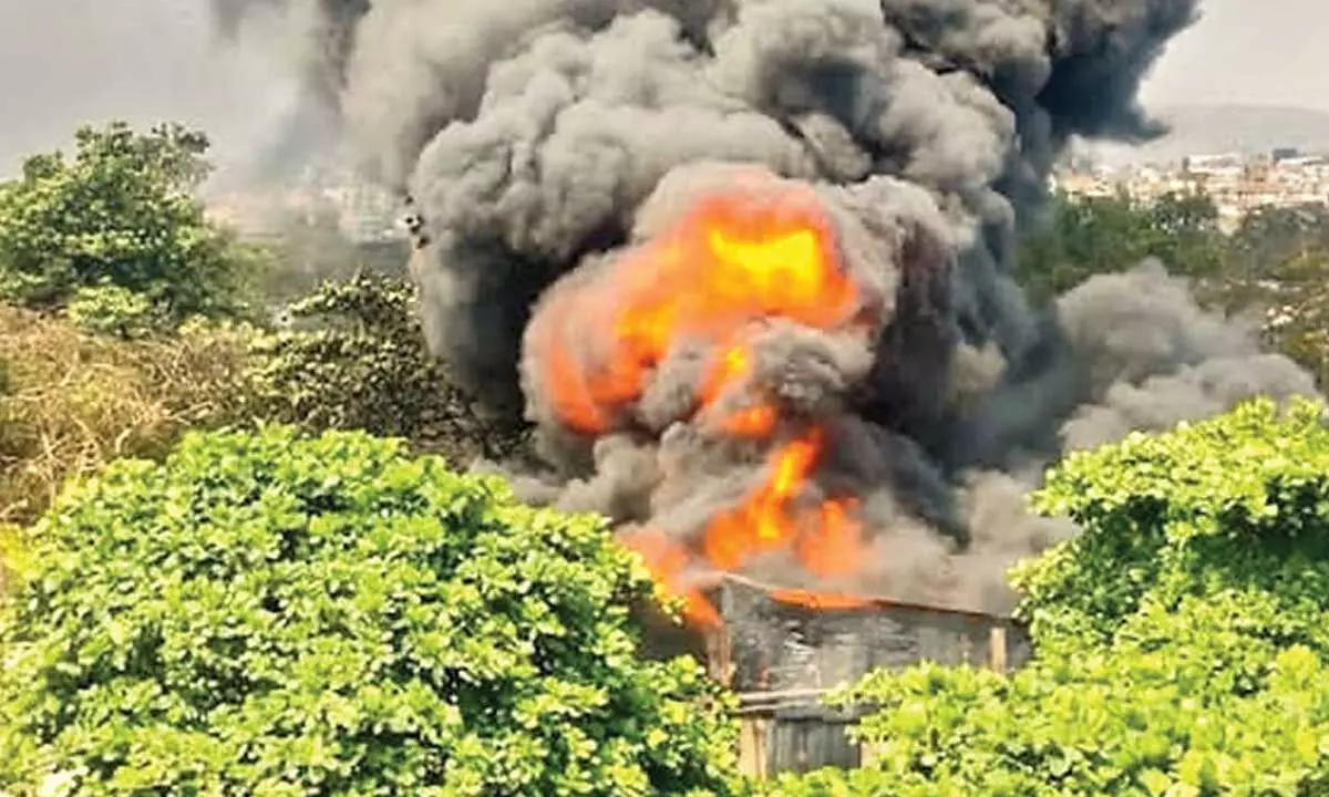 Fire breaks out at a scrap shop Fire breaks out at a scrap shop