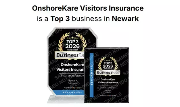 OnshoreKare Visitors Insurance Recognized as a Top 3 Insurance Agency in Newark