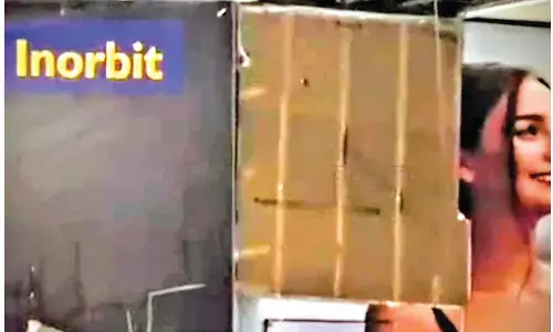 A portion of ceiling at a 7-day old Inorbit Mall gives away