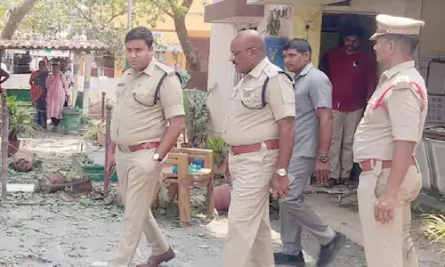 Five cops injured in blast at Challapalli police station Five cops injured in blast at Challapalli police station