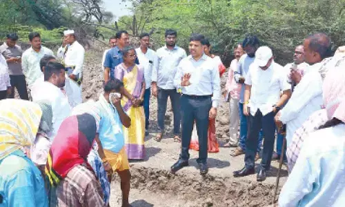 Collector B Chandrasekhar inspects development works in villages