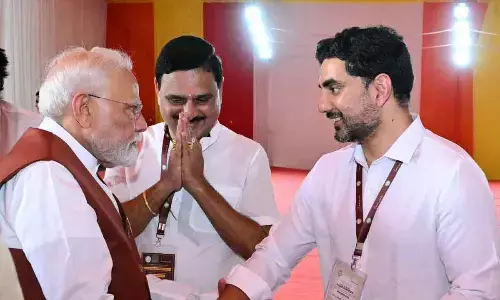 Nara Lokesh, TDP MPs thank PM Modi over Amaravati bill