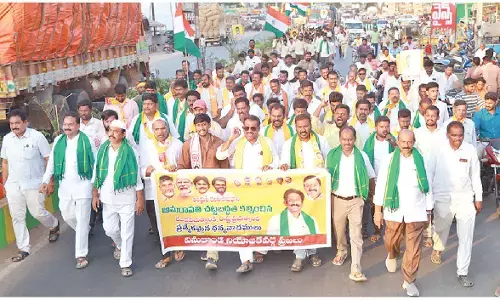 Alliance parties take out rally over Amaravati Bill
