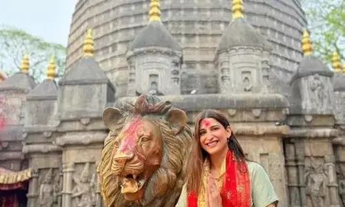 Aahana Kumra visits Kamakhya Temple after overcoming travel hurdles