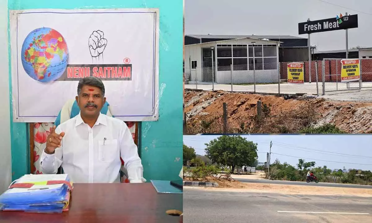 Private Mutton Shop Accused of Damaging Road Dividers on bypass highway in Mahabubnagar; Private Mutton Shop Accused of Damaging Road Dividers on bypass highway in Mahabubnagar;