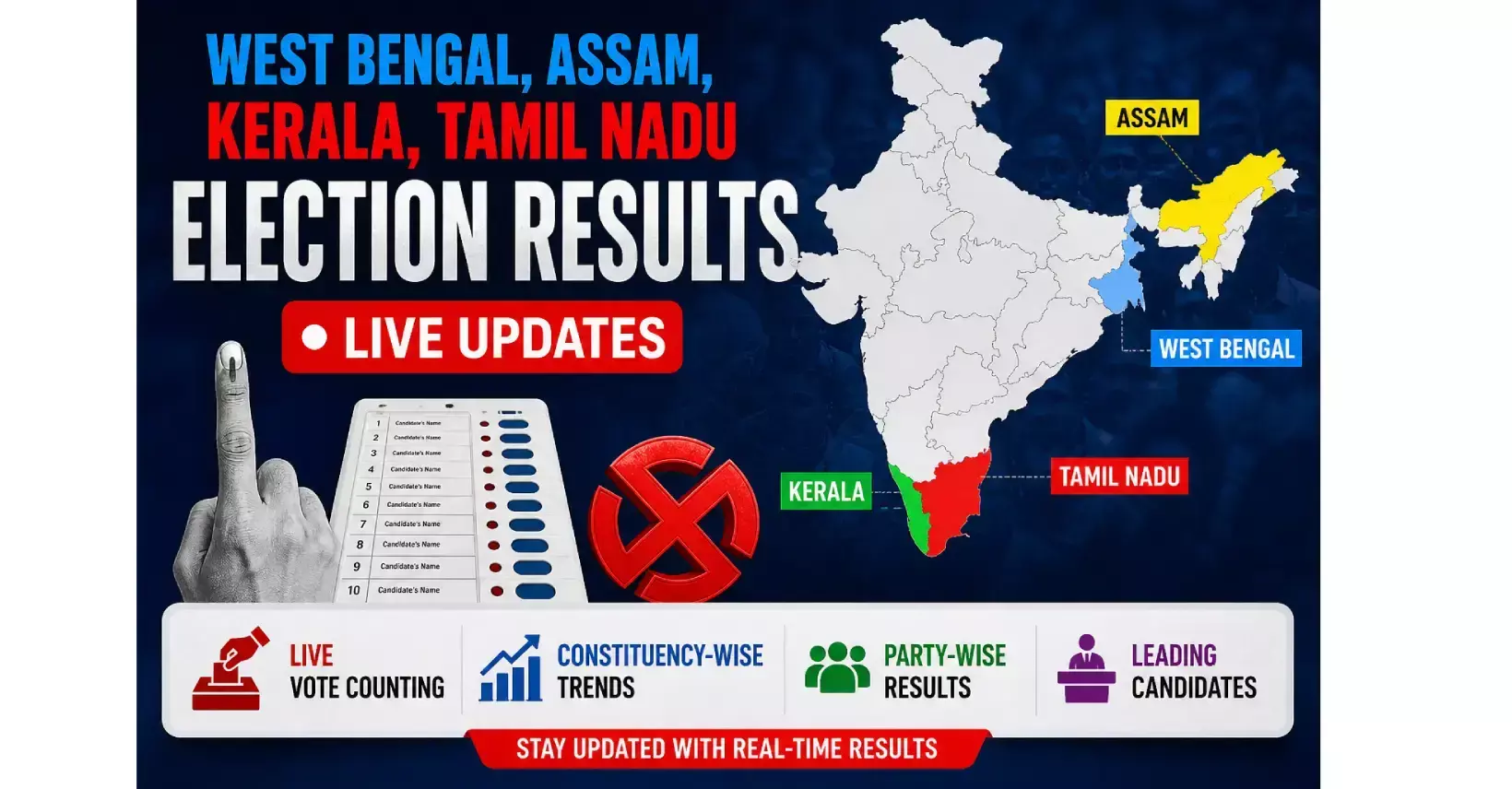 West Bengal, Assam, Kerala, Tamil Nadu Election Results - Live Updates