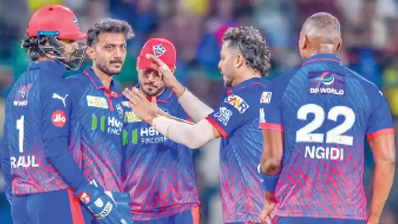 KKR spinners celebrate during IPL 2026 clash against Delhi Capitals