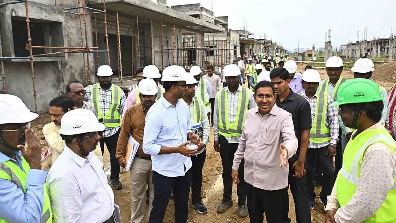 Minister Narayana Inspects Amaravati MLA, MLC quarters, says will handover to GAD
