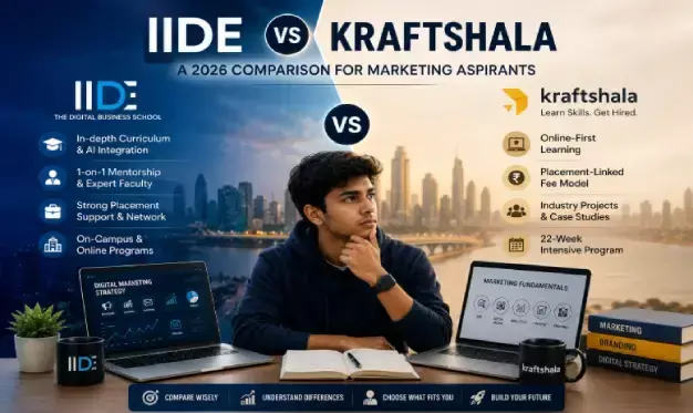 IIDE vs Kraftshala: A 2026 Comparison for Marketing Aspirants