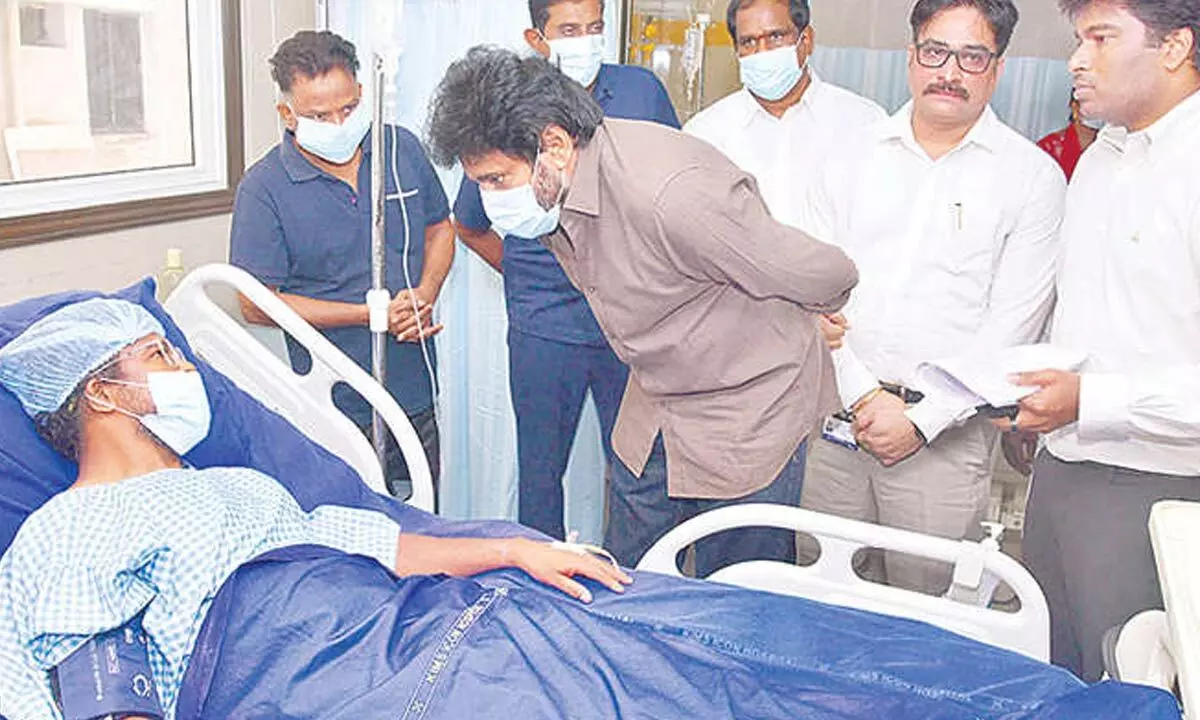Pawan, Lokesh offer support to VSP victims, their families Pawan, Lokesh offer support to VSP victims, their families