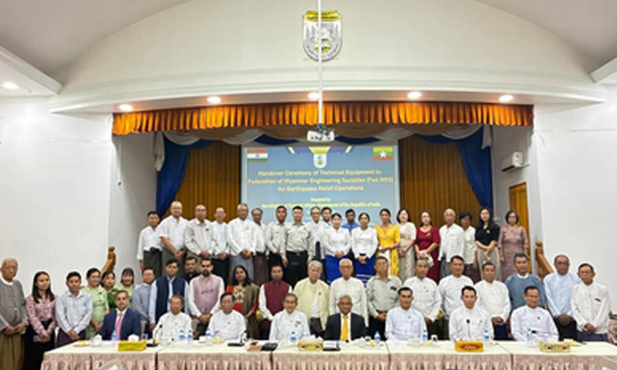 India hands over final consignment of earthquake relief equipment to Myanmar