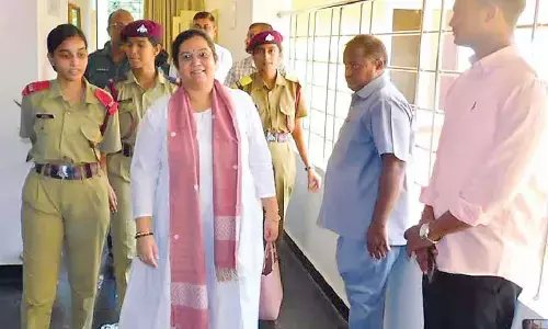 Pusapati Aditi visits Sainik School Korukonda
