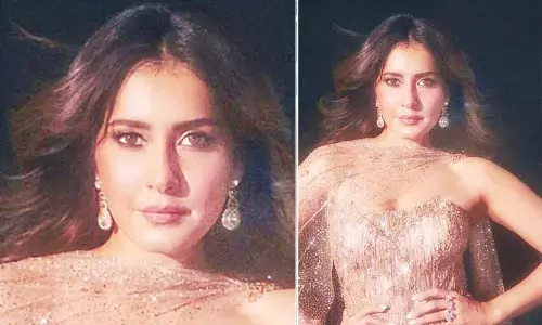 Raashi Khanna’s glamorous gold ensemble dazzles