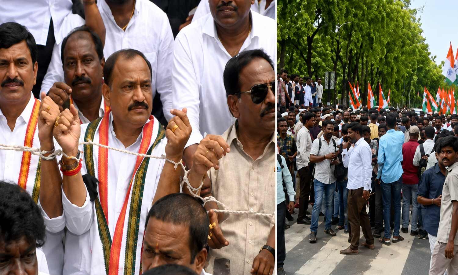 Tension prevails in Hyderabad amid Congress and BJP protests over NEET issue