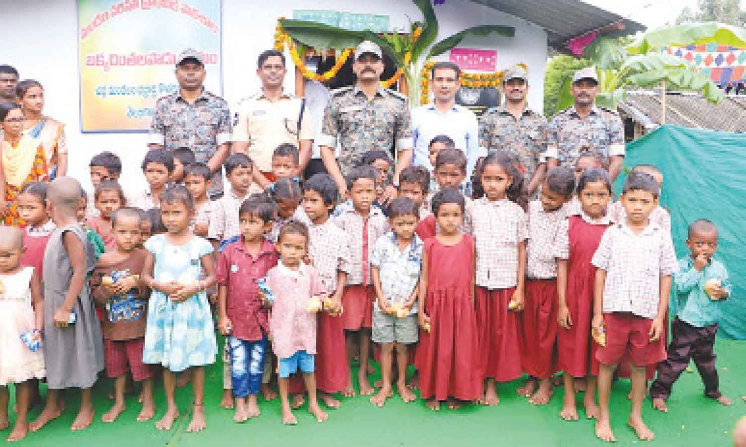 SP Rohith Raju inaugurates school building constructed by Charla police