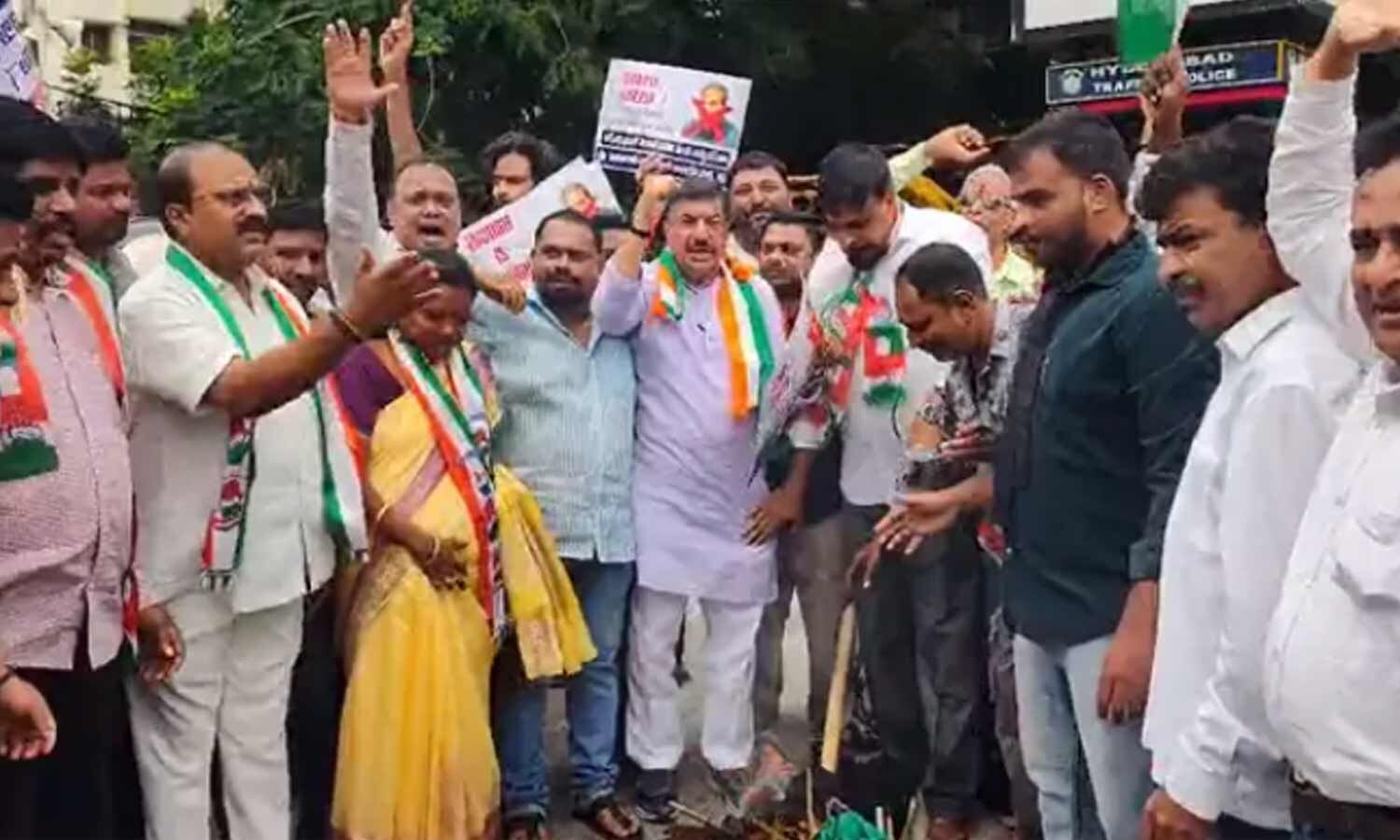 Congress protests over NEET paper leak in Hyderabad causes tensions