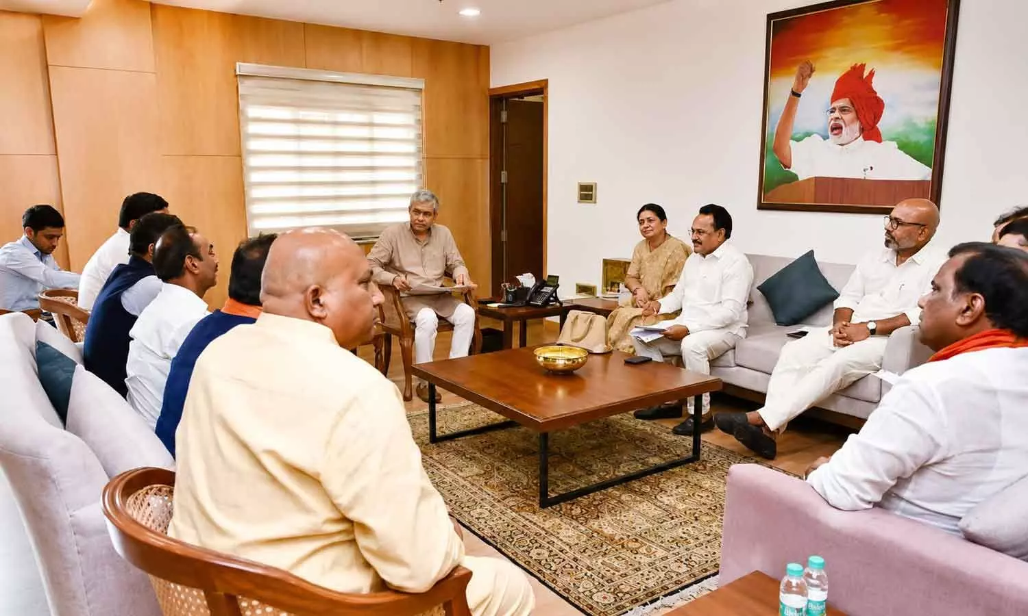 Ashwini Vaishnaw meets TG team to review railway projects Ashwini Vaishnaw meets TG team to review railway projects