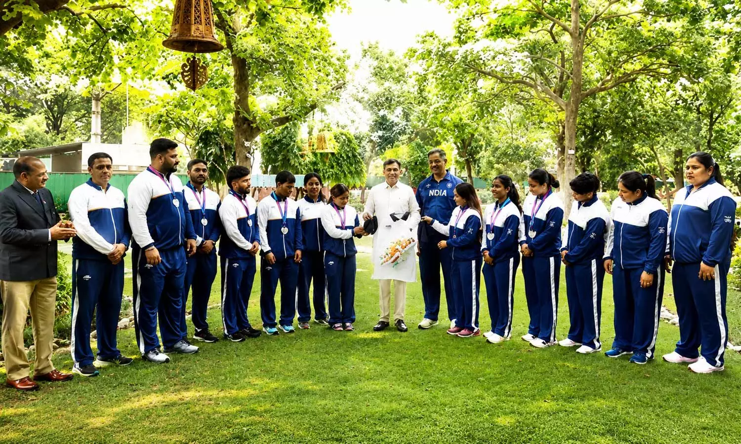 Sports Min Mandaviya felicitates CWG 2026 weightlifting medallists with cash rewards Sports Min Mandaviya felicitates CWG 2026 weightlifting medallists with cash rewards