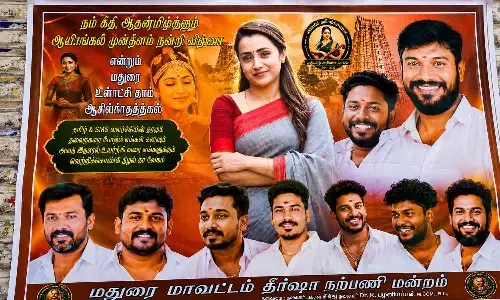 Tamil Nadu: Posters revive buzz over Trisha’s political entry in Madurai