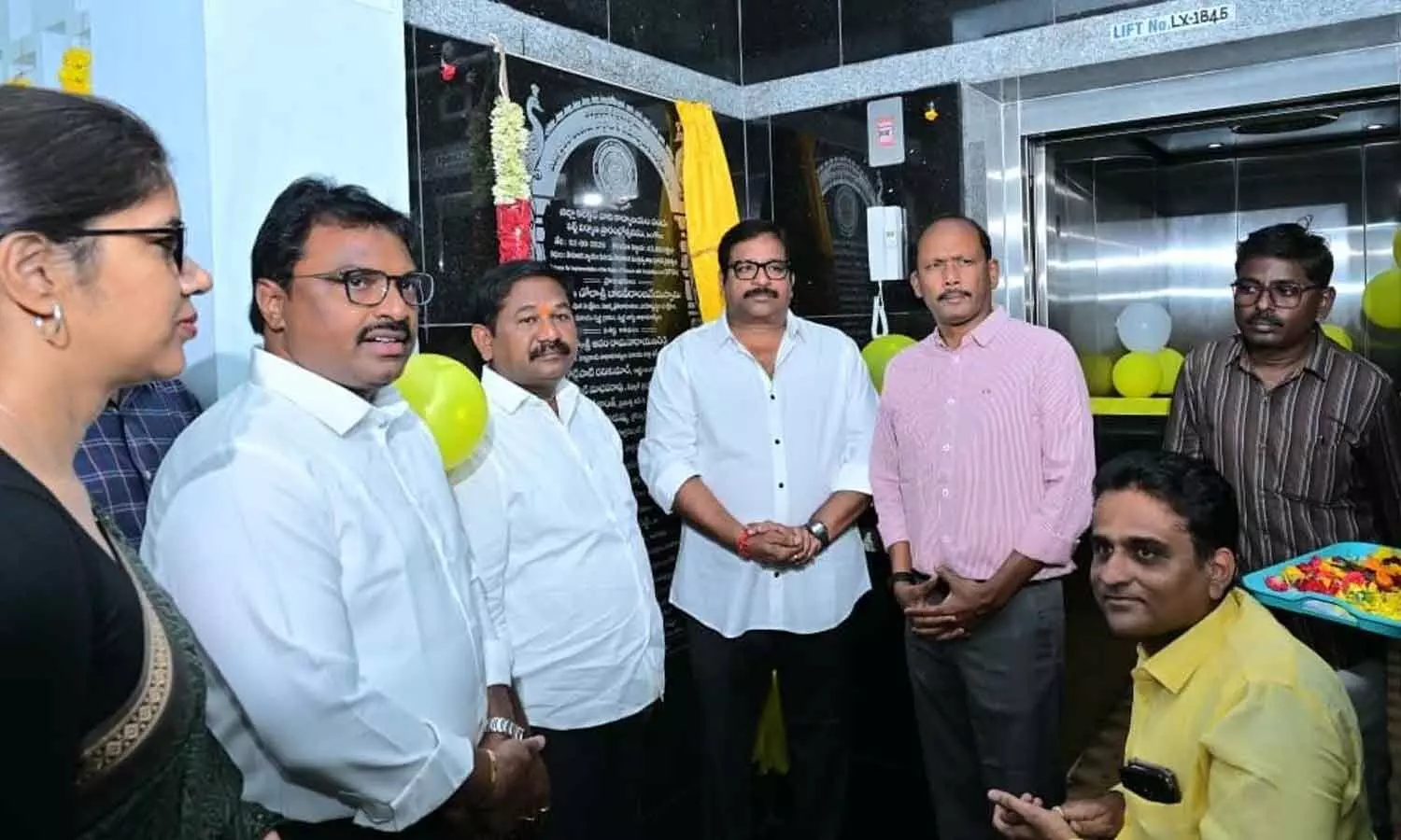 Minister DSBV Swamy inaugurating a special lift for differently abled at Collectorate in Ongole on Wednesday Minister DSBV Swamy inaugurating a special lift for differently abled at Collectorate in Ongole on Wednesday