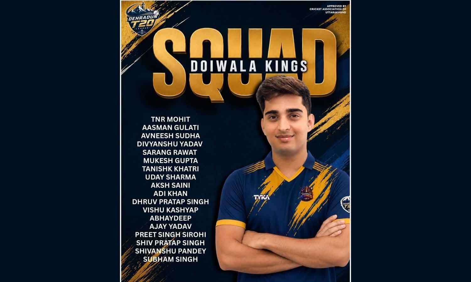 Doiwala Kings Announce Squad for Inaugural Dehradun T20 League