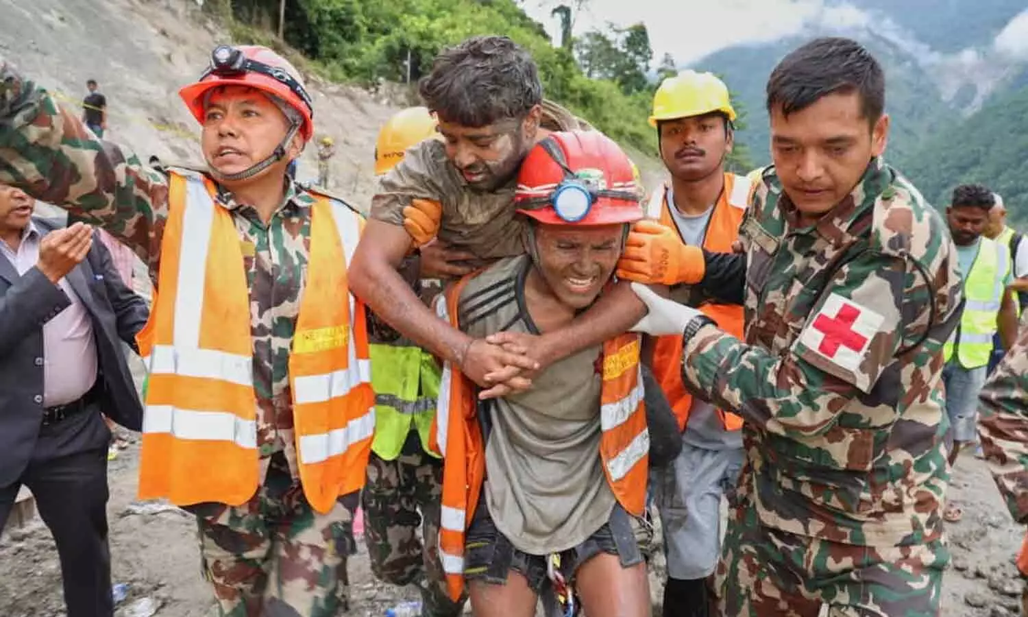 Nepal Flood Rescue: 2 Workers Pulled Alive From Hydropower Tunnel After 9 Days Nepal Flood Rescue: 2 Workers Pulled Alive From Hydropower Tunnel After 9 Days
