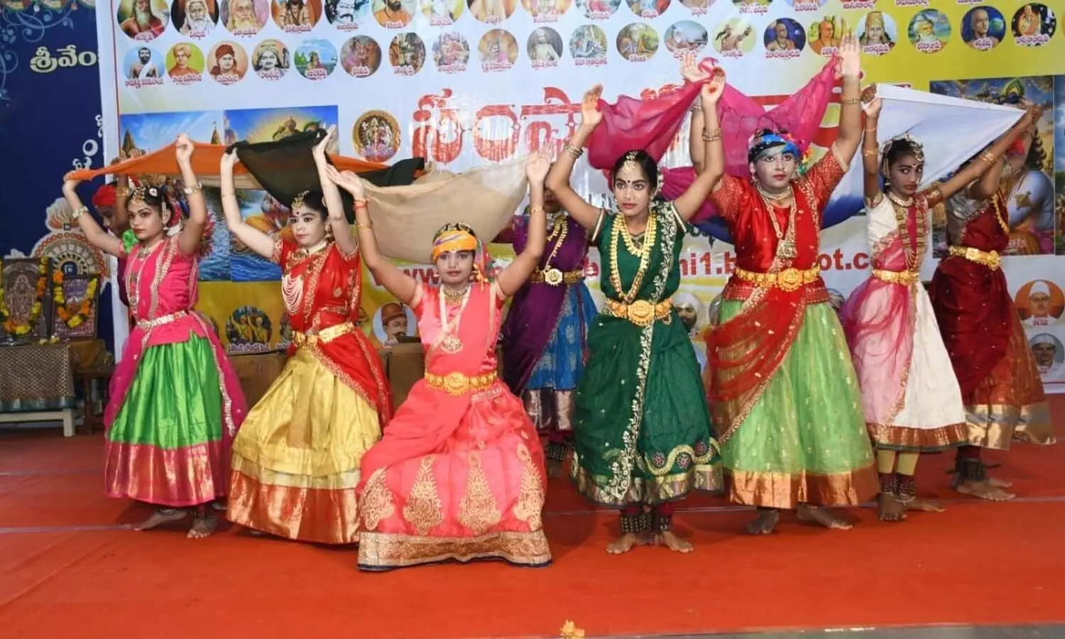 Girls dancing at Brindavan Gardens Sri Venkateswara Swamy Temple on the occasion of Sri Krishna Janmashtami in Guntur on Friday Girls dancing at Brindavan Gardens Sri Venkateswara Swamy Temple on the occasion of Sri Krishna Janmashtami in Guntur on Friday