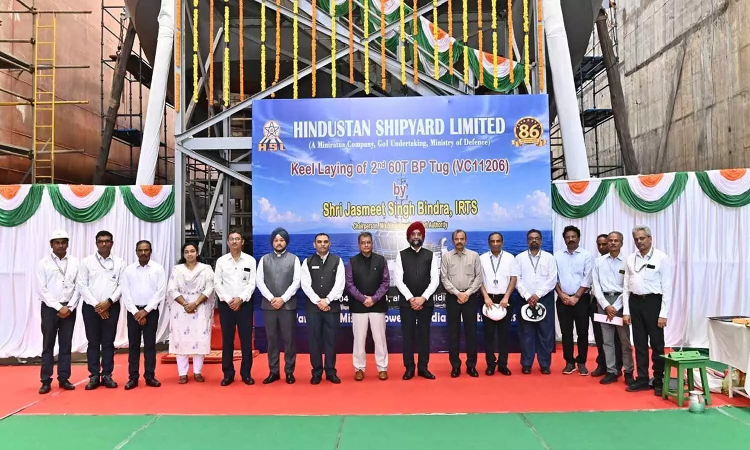 Hindustan Shipyard Limited laid the keel of the second 60-tonne Bollard Pull tug, VC 11206, for Visakhapatnam Port Authority in Visakhapatnam on Friday. Hindustan Shipyard Limited laid the keel of the second 60-tonne Bollard Pull tug, VC 11206, for Visakhapatnam Port Authority in Visakhapatnam on Friday.