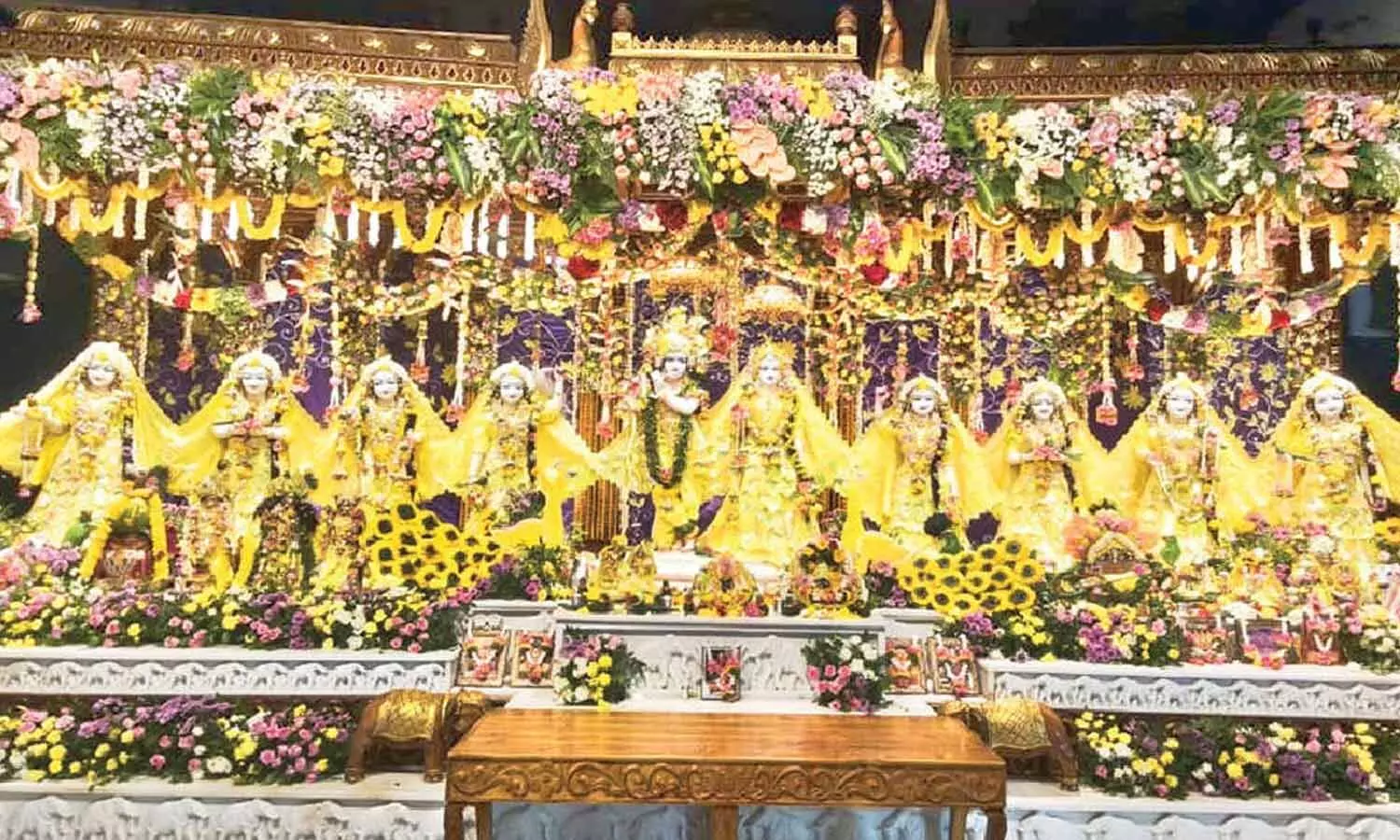Lord Srikrishna along Radha and Gopikas blesses devotees at ISKCON temple in Tirupati on Friday Lord Srikrishna along Radha and Gopikas blesses devotees at ISKCON temple in Tirupati on Friday