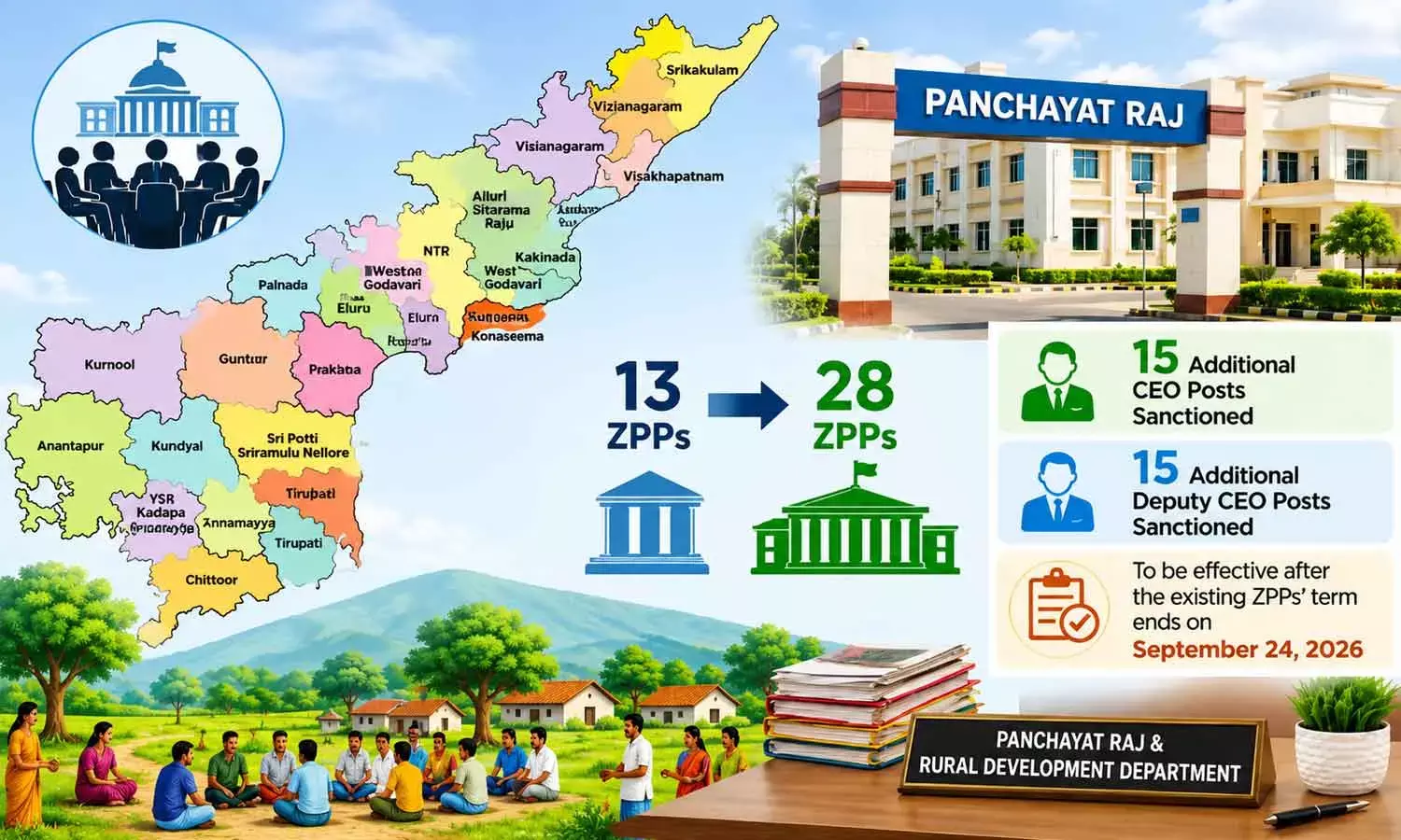 AP to reconstitute 28 Zilla Praja Parishads AP to reconstitute 28 Zilla Praja Parishads