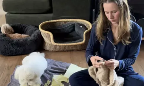 Kristen Bell jokes pet Frank may have a ‘criminal past’