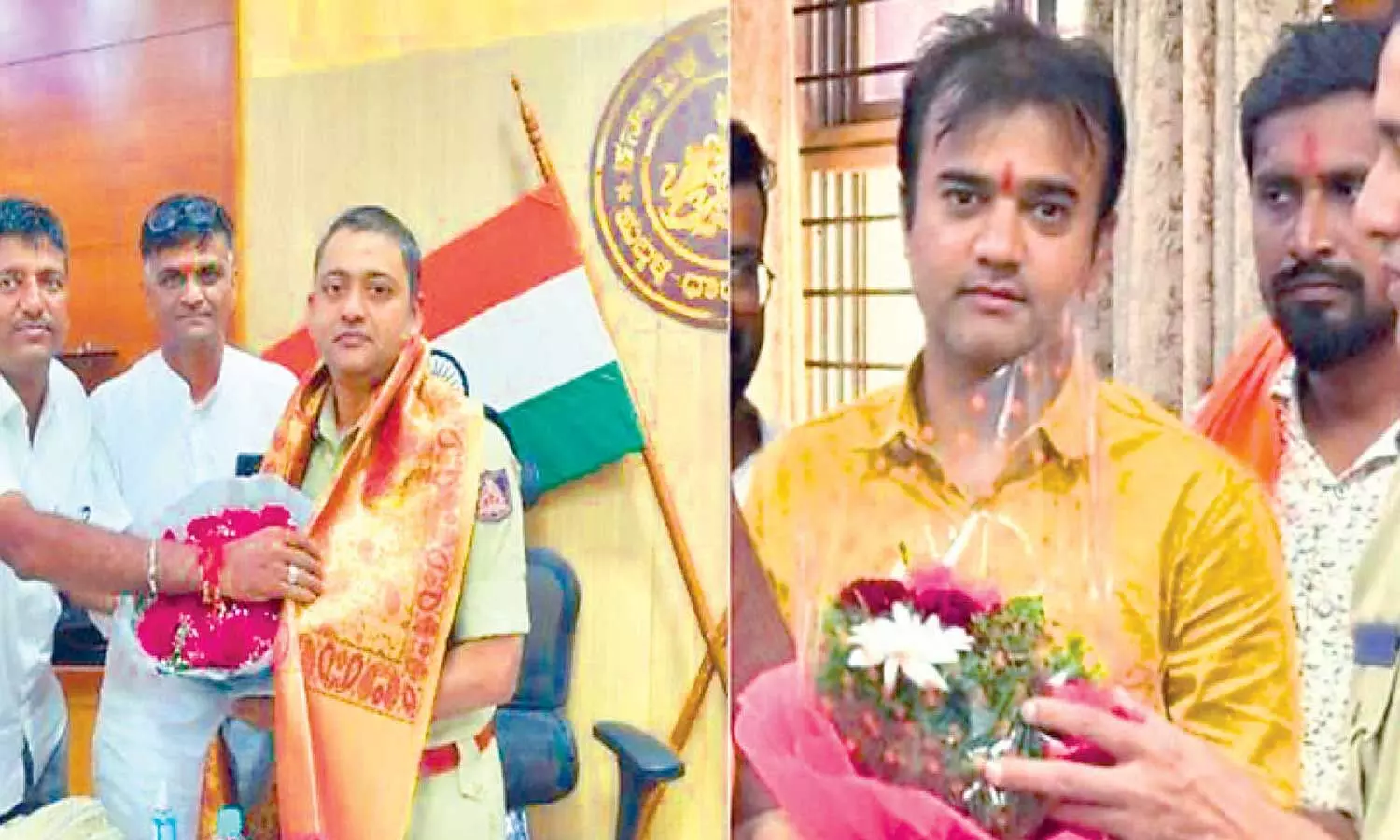 New Hubballi-Dharwad police chief in the dock after felicitation by accused New Hubballi-Dharwad police chief in the dock after felicitation by accused