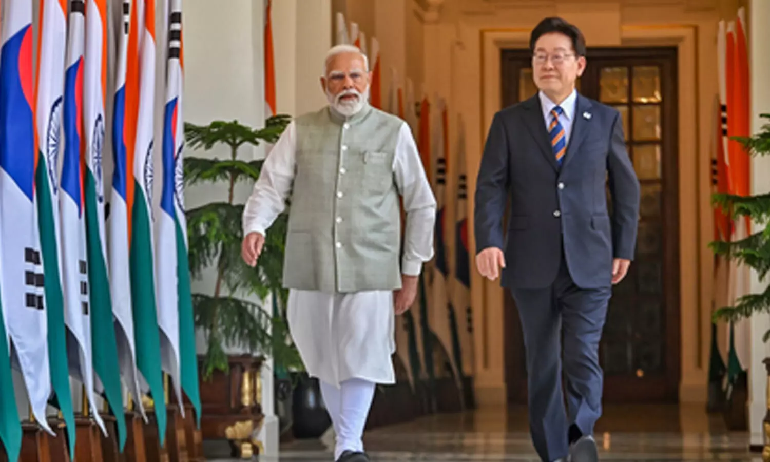 Prime Minister Narendra Modi and President Lee Jae Myung Prime Minister Narendra Modi and President Lee Jae Myung