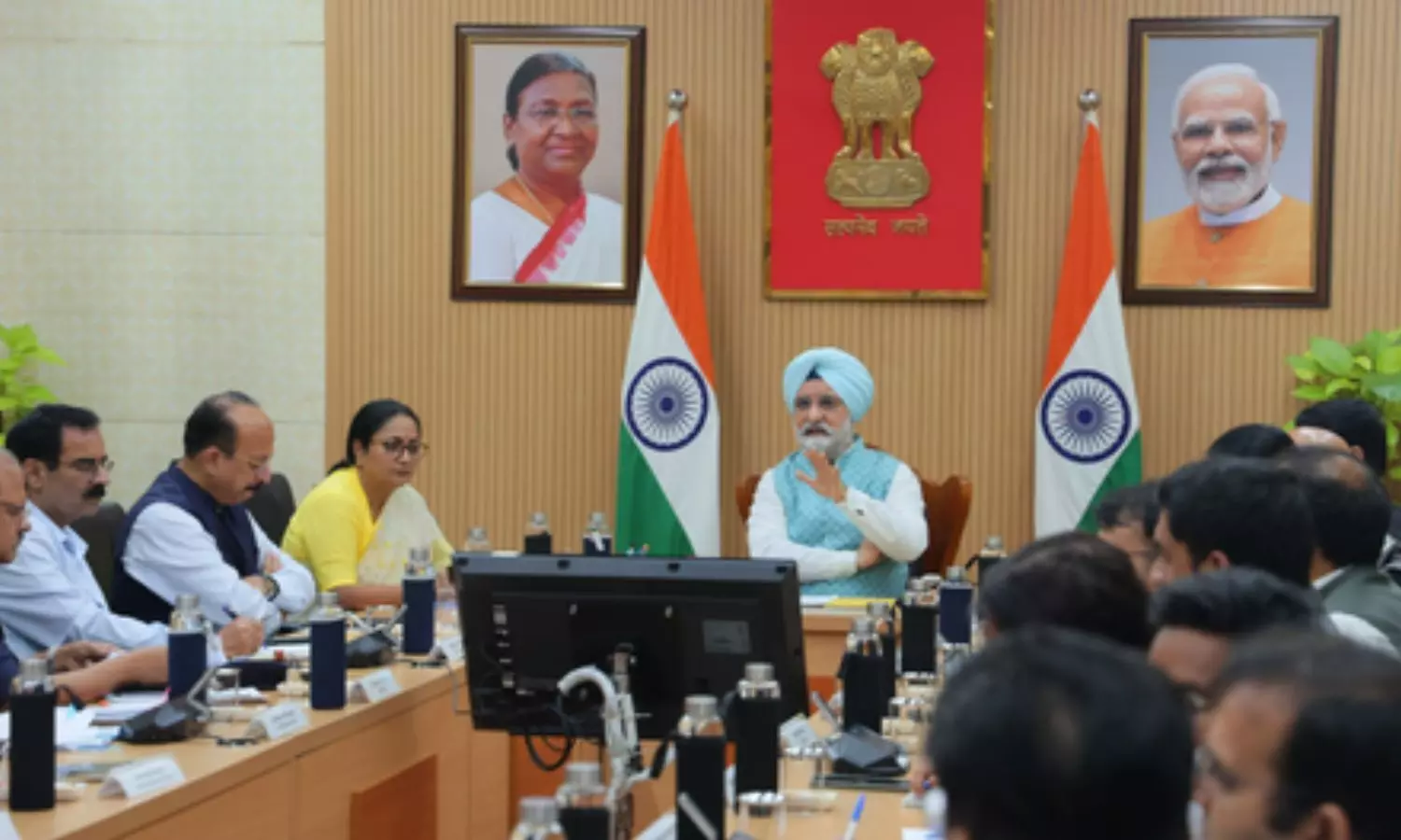 Chairing a high-level meeting, Delhi Lieutenant Governor T.S. Sandhu Chairing a high-level meeting, Delhi Lieutenant Governor T.S. Sandhu