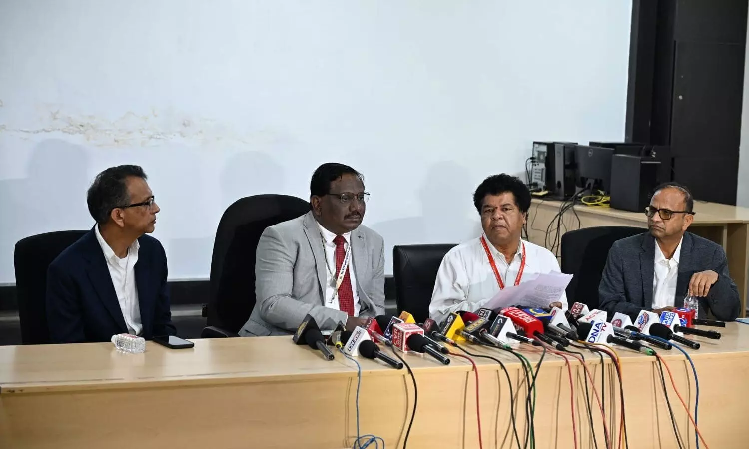 Dr NTR University of Health Sciences vice-chancellor Dr P Chandrasekhar addressing the media at the university in Vijayawada on Tuesday Dr NTR University of Health Sciences vice-chancellor Dr P Chandrasekhar addressing the media at the university in Vijayawada on Tuesday