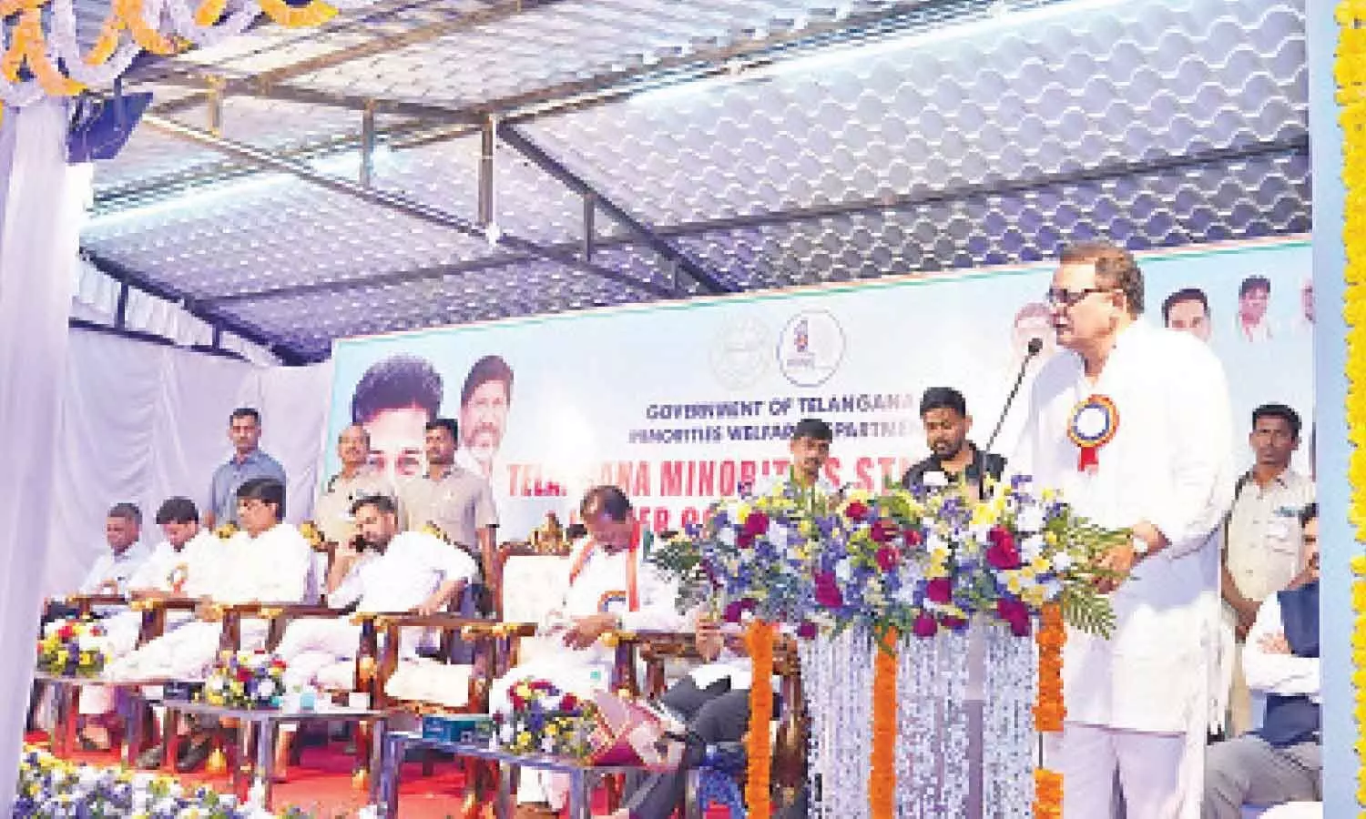 Minorities Welfare and Public Enterprises Minister Mohammed Azharuddin speaking at the inauguration of the Government Minority Study Circle and Career Counselling Centre at Indira Priya Darshini Junior College in Hyderabad on Tuesday Minorities Welfare and Public Enterprises Minister Mohammed Azharuddin speaking at the inauguration of the Government Minority Study Circle and Career Counselling Centre at Indira Priya Darshini Junior College in Hyderabad on Tuesday