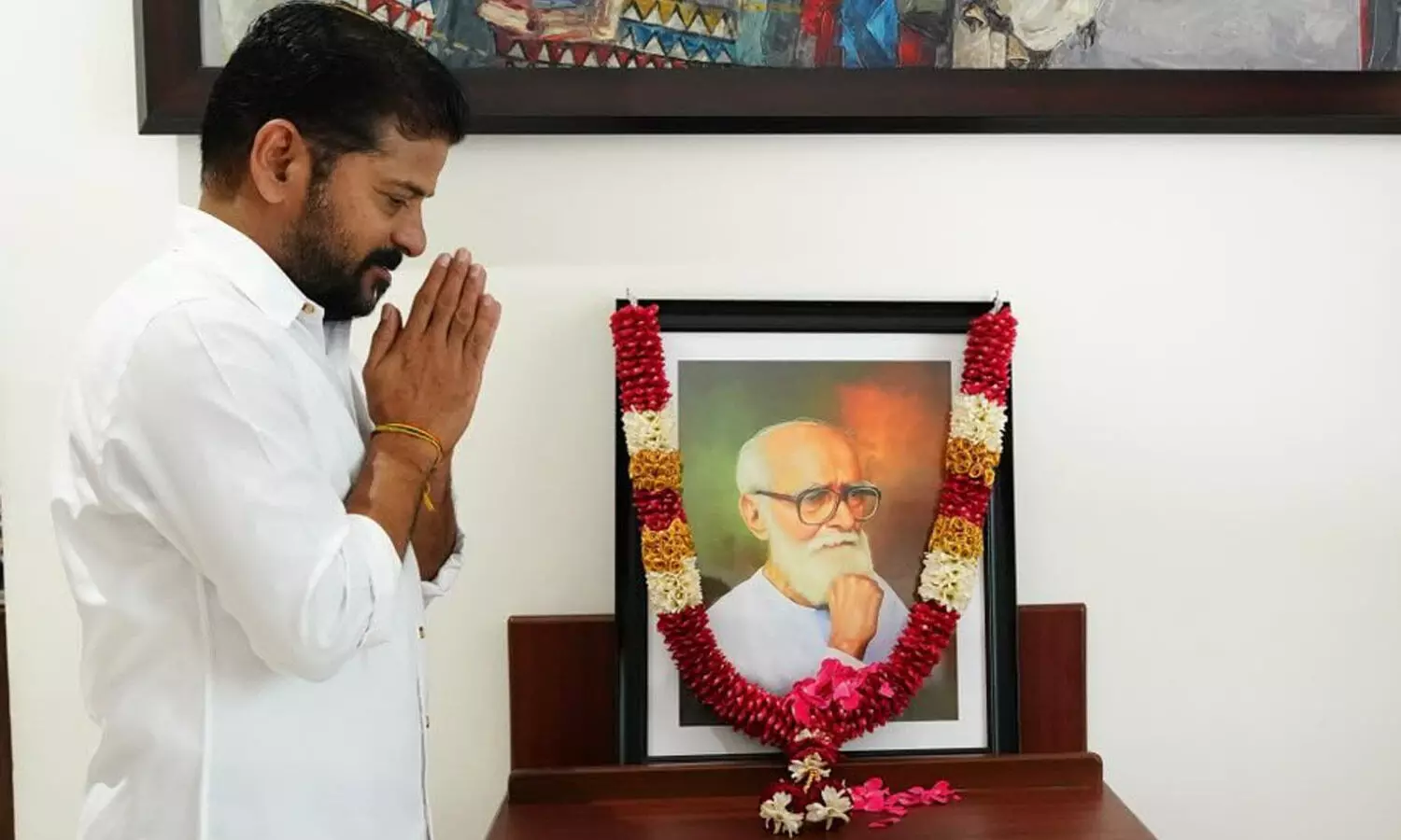 CM Revanth Reddy pays tribute to Kaloji Narayana Rao on birth anniversary CM Revanth Reddy pays tribute to Kaloji Narayana Rao on birth anniversary