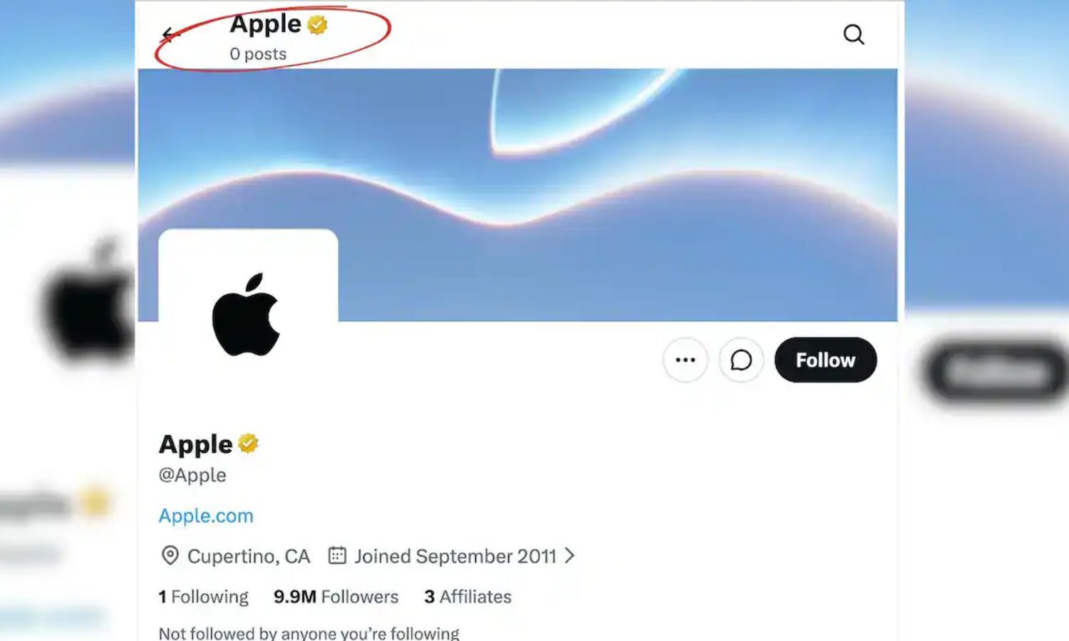 Apple's Nearly 10 Million X Followers See Zero Posts