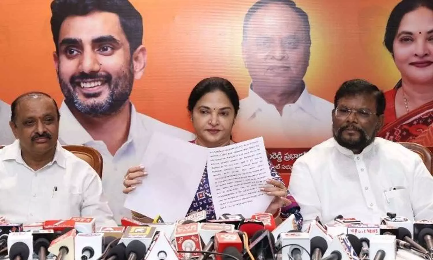 Kovur MLA Vemireddy Prashanthi Reddy addressing a press conference in Nellore on Thursday Kovur MLA Vemireddy Prashanthi Reddy addressing a press conference in Nellore on Thursday