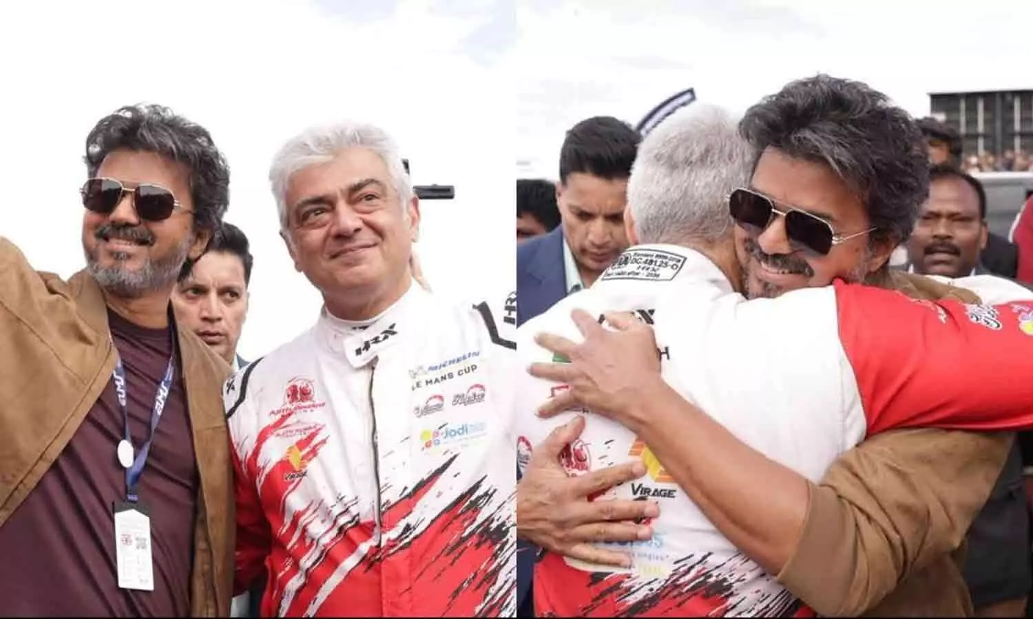 Thalapathy meets Thala at Silverstone: A historic embrace carries emotional weight for fans Thalapathy meets Thala at Silverstone: A historic embrace carries emotional weight for fans